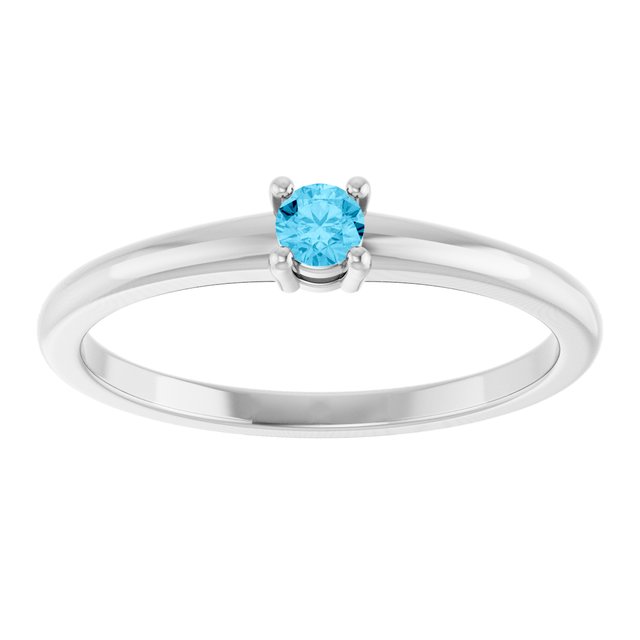 14K Yellow Or White Gold Round 3 Mm Polished Natural Gemtone Ring, Size 7