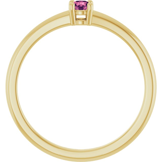 14K Yellow Or White Gold Round 3 Mm Polished Natural Gemtone Ring, Size 7