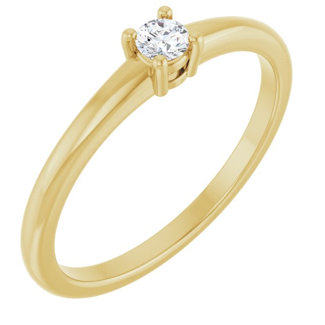 14K Yellow Or White Gold Round 3 Mm Polished Natural Gemtone Ring, Size 7