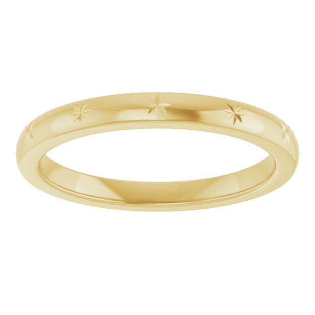14K Yellow Or White Gold 2.2 Mm Polished Celestial Standard-Fit Flat Band