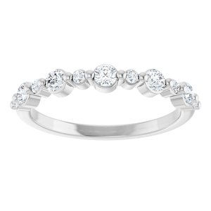 14K White Gold Lab-Grown Diamond Round 2.5 Mm Polished 3/8 Ctw Lab-Grown Diamond Anniversary Band Size 7