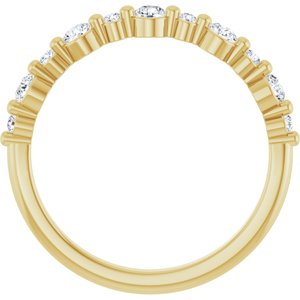 14K Yellow Gold Lab-Grown Diamond Round 2.5 Mm Polished 3/8 Ctw Lab-Grown Diamond Anniversary Band Size 7