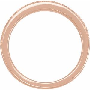 14K Rose Gold Round 1.2 Mm Polished 1/5 Ctw Natural Diamond Matching Band Size 7