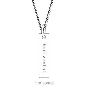 14K White Gold Round 2.5Mm G-H I1 .06 Ct Natural Diamond Engravable Family Bar Pendant