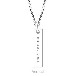 14K White Gold 20 X 5 Mm 16-18 In Polished .03 Ct Natural Diamond Engravable Bar Necklace