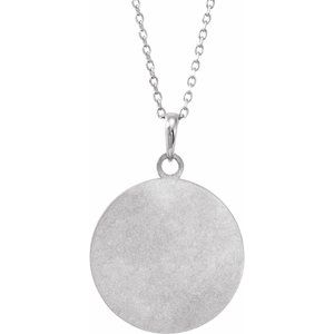 Sterling Silver Love 26.34 X 18 Mm 16-18 In Polished "Love" Engraved Necklace