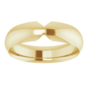 14K Yellow Gold 5 Mm Polished Double Notched Wedding Band Size 6