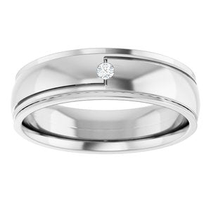 14K White Gold Round 2 Mm G-H Si2-Si3 .03 Ct Diamond Art Deco Inspired Band Size 8