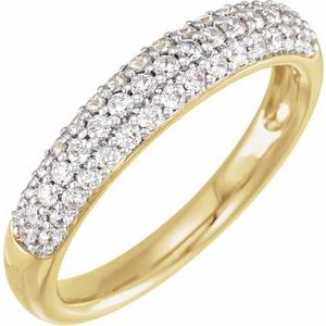 14K Yellow Gold Round 1.4 Mm 1/2 Ctw Lab-Grown Diamond Ring Size 7