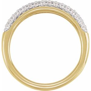 14K Yellow Gold Round 1.4 Mm 1/2 Ctw Lab-Grown Diamond Ring Size 7