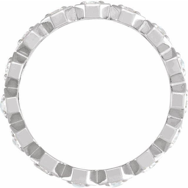 14K Yellow Or White Gold Round 2.5 Mm Vs/Si1, Ghi Polished 1/2 Ctw Natural Rose-Cut Diamond Eternity Band, Size 7