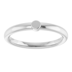 Sterling Silver 1-Circle Engravable Family Ring Size 7