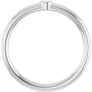 Sterling Silver 1-Circle Engravable Family Ring Size 7