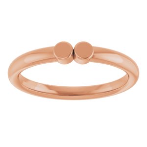 14K Rose Gold 2-Circle Engravable Family Ring Size 7