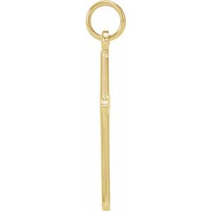 14K Yellow Gold 22.9 X 12.5 Mm Cross Pendant