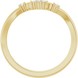 14K Yellow Gold Set Natural Diamond Round All Sizes Si2-Si3, G-H :: 0.04 Ctw Polished .04 Ctw Natural Diamond Matching Band
