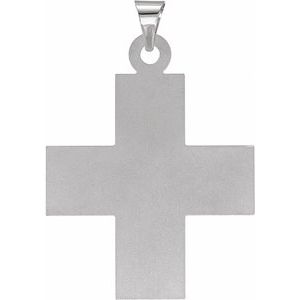 14K White Gold 20.5 X 18 Mm Polished Greek Cross Pendant