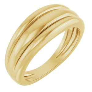14K Yellow Gold Polished Triple Band Ring Size 7