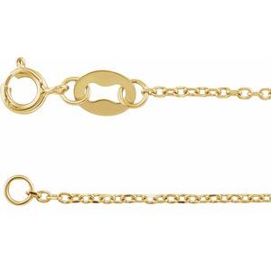 18K Yellow Or White Or Rose Gold 1 Mm Spring Ring Diamond-Cut Cable Chain