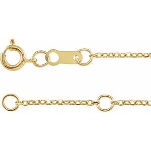 14K Yellow Or White Or Rose Gold Or Platinum Or Sterling Silver Or Rhodium-Plated Sterling Silver 1 Mm 6.5-7.5 In Spring Ring Adjustable Diamond-Cut Cable Chain