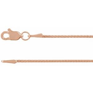 14K Yellow Or Rose Gold Or Sterling Silver 1 Mm Lobster Clasp Polished Rounded Box Chain