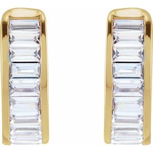 14K Yellow Gold Straight Baguette 3 X 1.5 Mm 3/4 Ctw Lab-Grown Diamond Ear Cuff