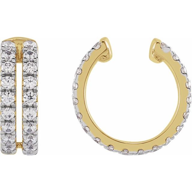 14K Yellow Or White Gold 1.4 Mm Round Polished 1/2 Ctw Lab-Grown Diamond Cuff Earring