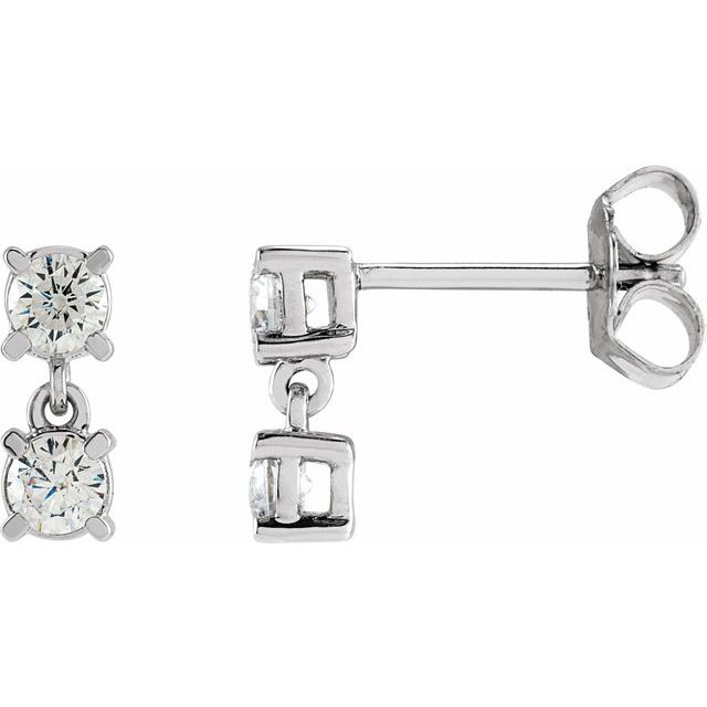 14K Yellow Or White Gold 3.3 Mm Round Friction Back Polished 1/2 Ctw Lab-Grown Diamond Earrings
