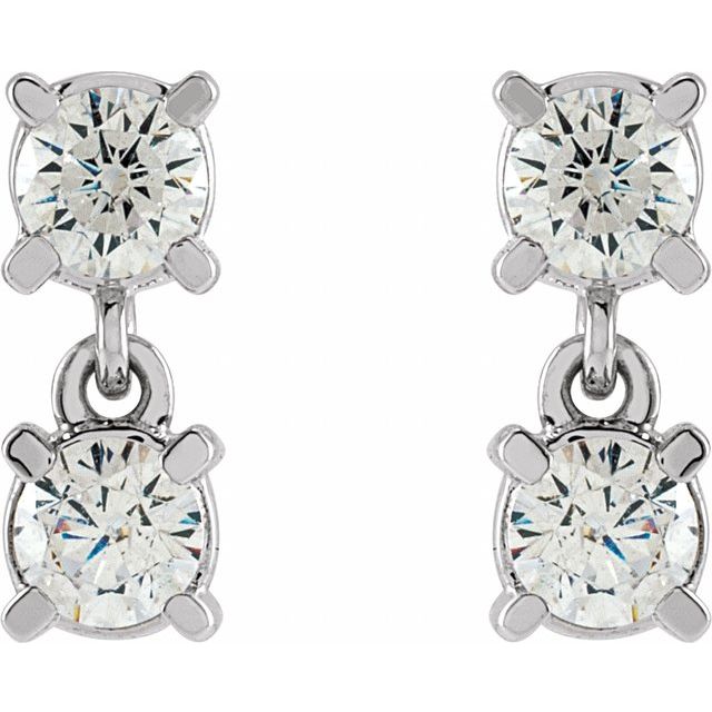 14K Yellow Or White Gold 3.3 Mm Round Friction Back Polished 1/2 Ctw Lab-Grown Diamond Earrings