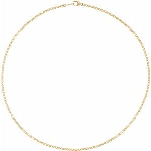 18K Yellow Gold Rolo Chain, Length: 18 In, Width: 2.4 Mm