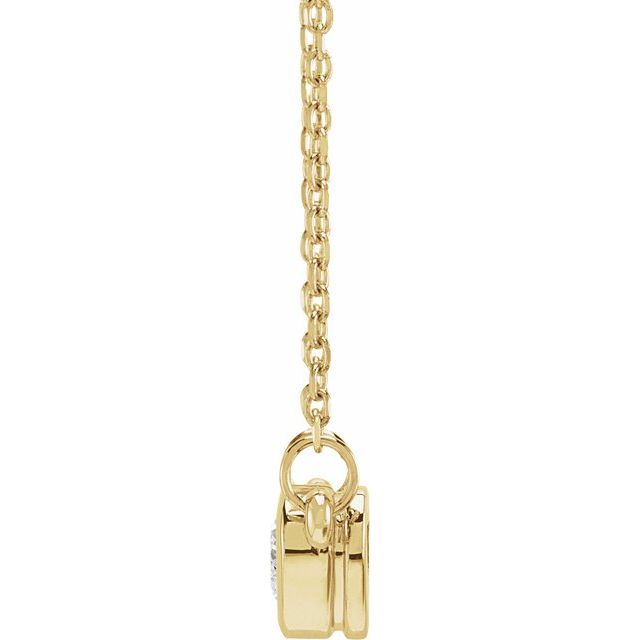 14K Yellow Gold Heart 4 X 4Mm I1, Ghi 16-18 In Polished 1/4 Ct Natural Diamond Bezel-Set Solitaire Necklace