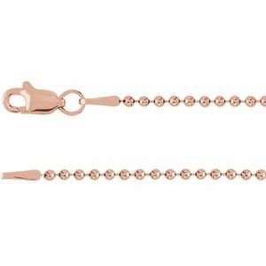 14K Yellow Or White Or Rose Gold Or Sterling Silver Or Rhodium Plated Or Gold Filled 1.5 Mm Lobster Clasp Polished Hollow Bead Chain