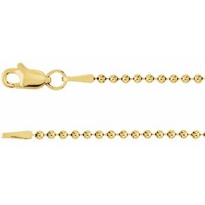 14K Yellow Or White Or Rose Gold Or Sterling Silver Or Rhodium Plated Or Gold Filled 1.5 Mm Lobster Clasp Polished Hollow Bead Chain