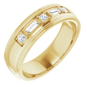 14K Yellow Gold Lab-Grown Diamond Round 2 Mm Lab-Grown Diamond Polished 1/4 Ctw Lab-Grown Diamond Band Size 11
