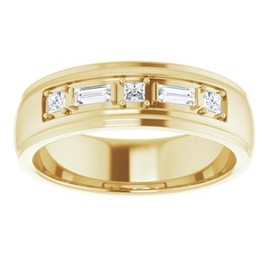 14K Yellow Gold Lab-Grown Diamond Round 2 Mm Lab-Grown Diamond Polished 1/4 Ctw Lab-Grown Diamond Band Size 11