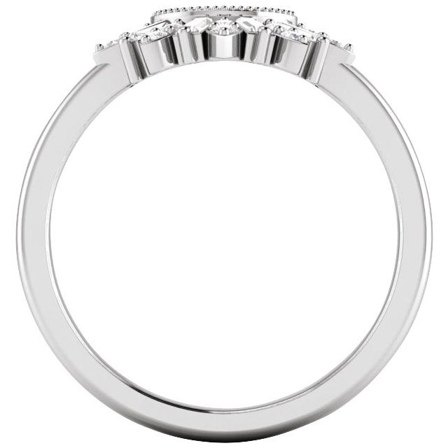 14K Yellow Or White Or Rose Gold Straight Baguette 2.6 X 1.3 Mm Polished 1/5 Ctw Natural Diamond Contour Band, Size 7