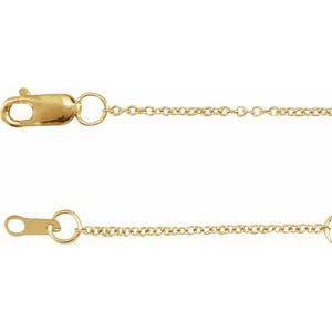 14K Yellow Or White Or Rose Gold Or Sterling Silver Or Platinum 1 mm Adjustable Cable Chain