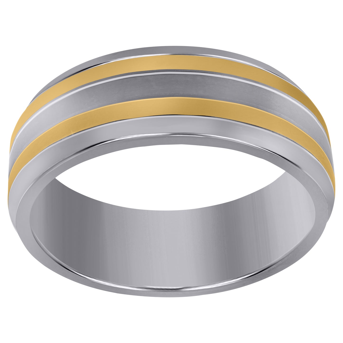 Titanium Yellow Tone Mens Comfort Fit Bridal Anniversary Engagement Wedding Band 6mm Sizes 8 - 13