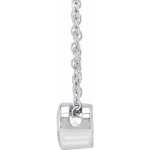14K White Gold Round 4Mm Gh Si 1/4 Ct Lab-Grown Diamond Solitaire Necklace, Length: 18 In