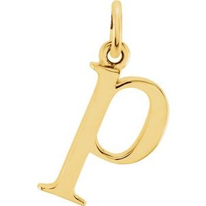 18K Yellow Gold-Plated Sterling Silver Polished Lowercase Initial Pendant