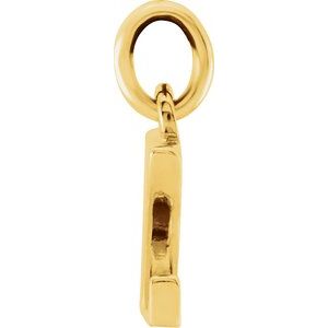 14K Yellow Gold Polished Lowercase Initial Pendant