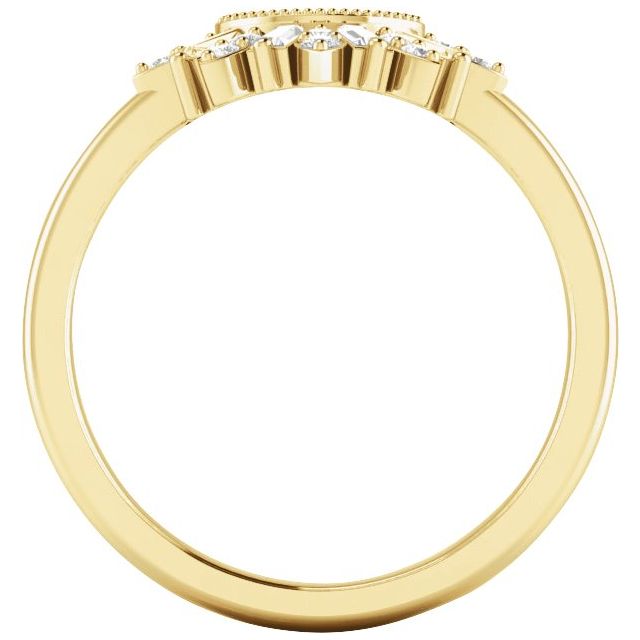 14K Yellow Or White Or Rose Gold Straight Baguette 2.6 X 1.3 Mm Polished 1/5 Ctw Natural Diamond Contour Band, Size 7