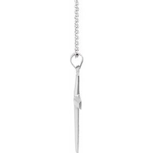 Sterling Silver 23 X 14 Mm 18 In Polished Cross Necklace
