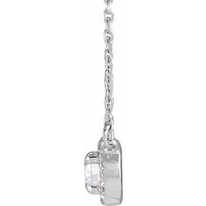 14K White Gold Round 4Mm F+ Vs 1/3 Ctw Lab-Grown Diamond French-Set Necklace, Length: 18 In