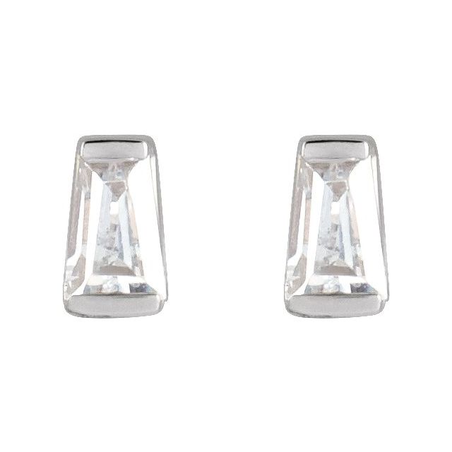 14K White Or Yellow Gold Tapered Baguette 3 X 2 X 1.5Mm Si2-Si3, Ghi Friction Polished 1/8 Ctw Natural Diamond Channel-Set Earrings