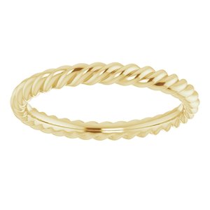 10K Yellow Gold 2.5 Mm Polished Skinny Rope Band Size 7