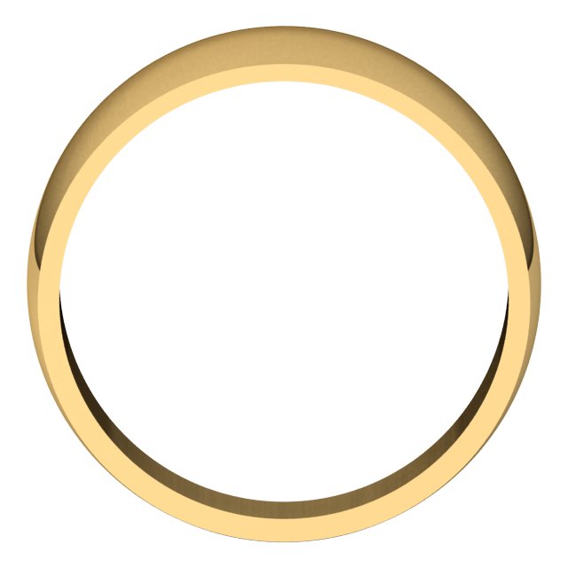 14K Yellow Or White Or Rose Gold Or Sterling Silver Or Platinum Standard Fit Half Round Tapered Band