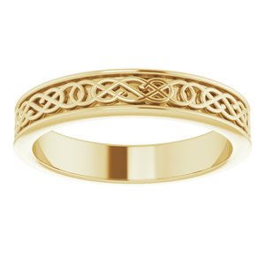 10K Yellow Gold 4 Mm Polished Celtic-Inspired Band Size 7