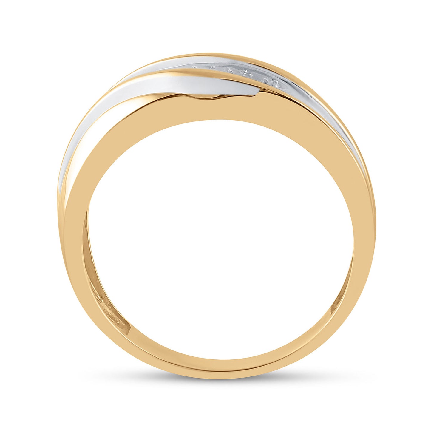 10K Yellow Gold Mens Round Diamond Wedding Band Ring 1/4 Cttw, Mens Size: 7-13