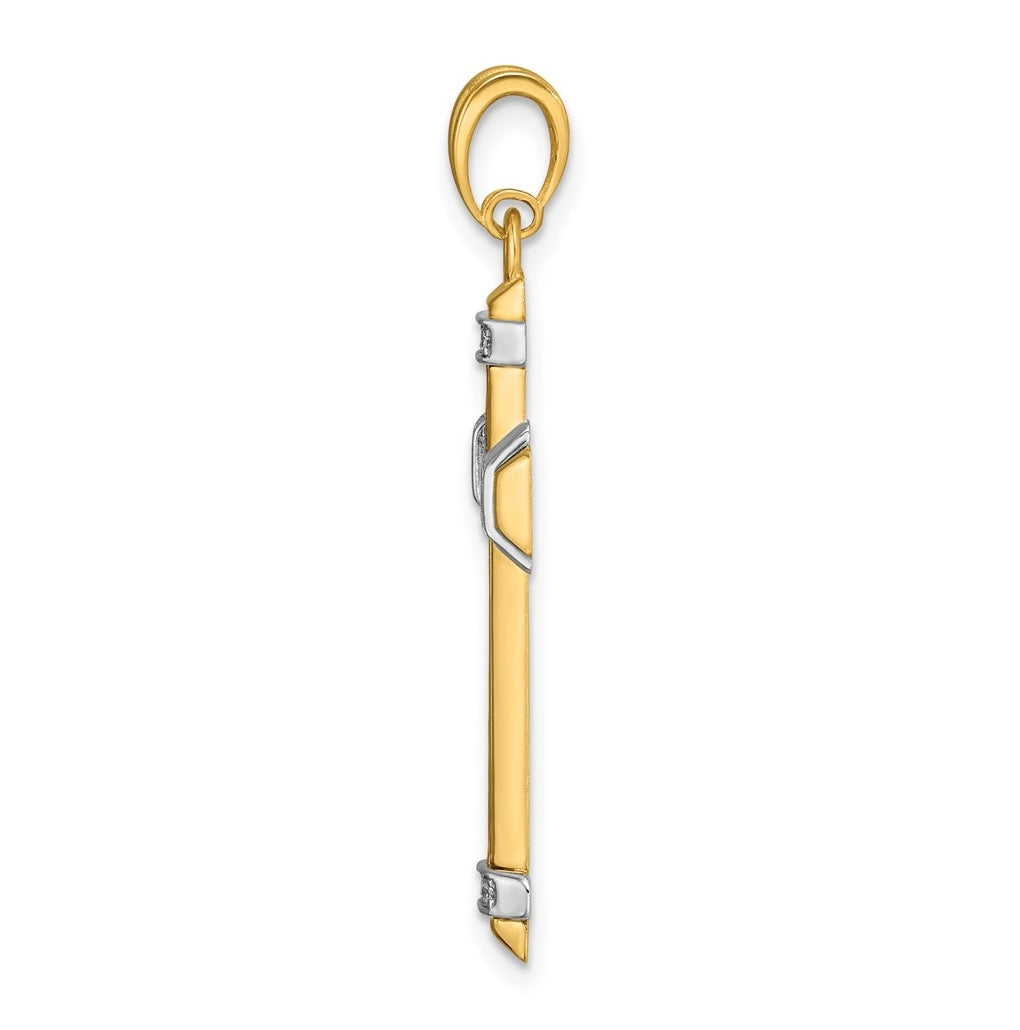 14K Two-tone IBGoodman Polished Diamond Cross Pendant